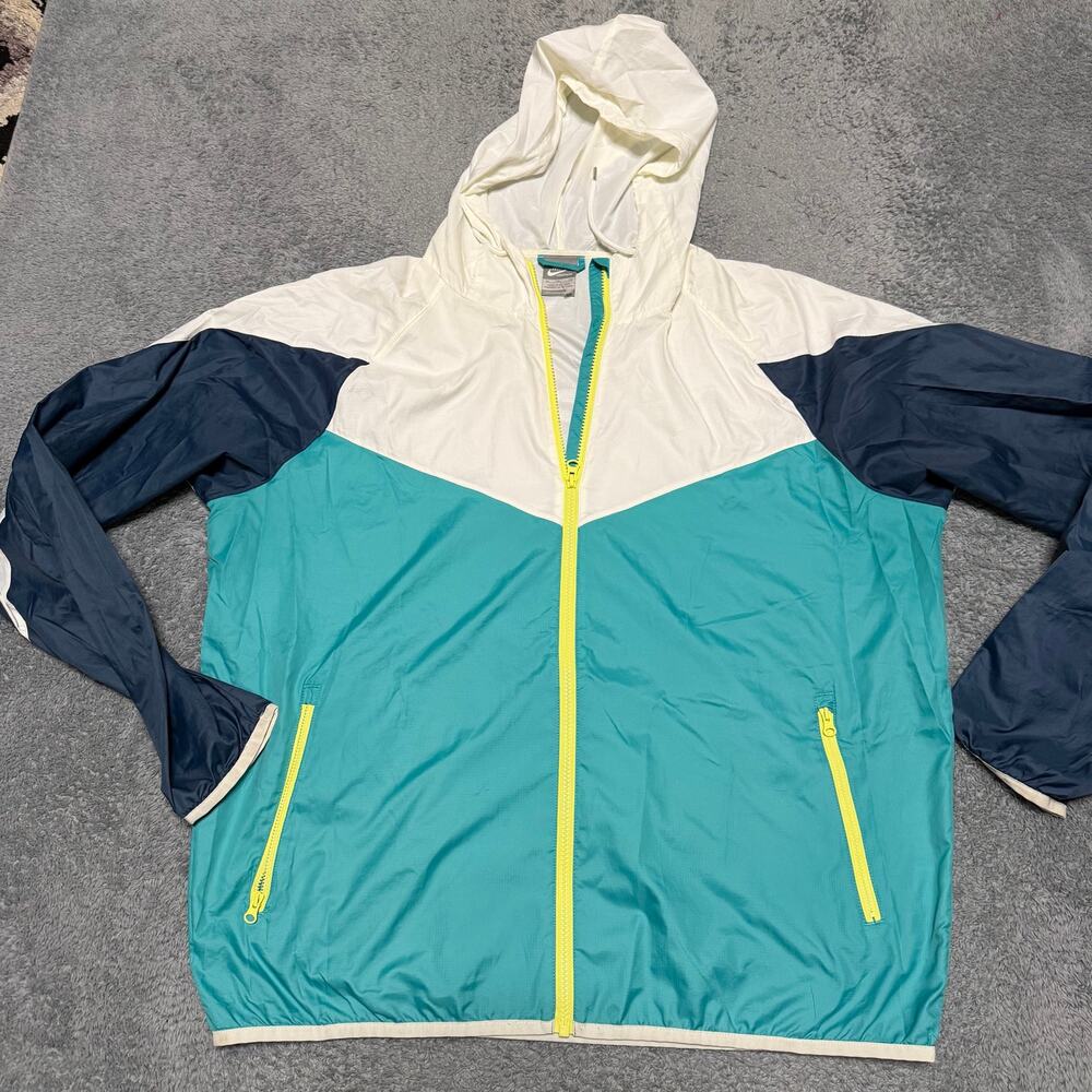 Nike Windrunner Jacket Mens XL Windbreaker Lightweight Hooded Green White